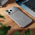Coque antichoc sans bordures Magsafe pour aromathérapie - Gris argent