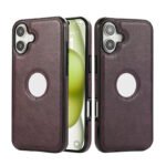 Coque en cuir véritable avec bordure silicone – Purple