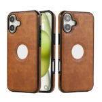 Coque en cuir véritable avec bordure silicone – Gold
