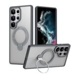 Coque en silicone semi-transparente avec support MagSafe - Gris