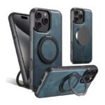 Coque en cuir avec support MagSafe - Bleu