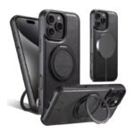 Coque en cuir avec support MagSafe - Noir